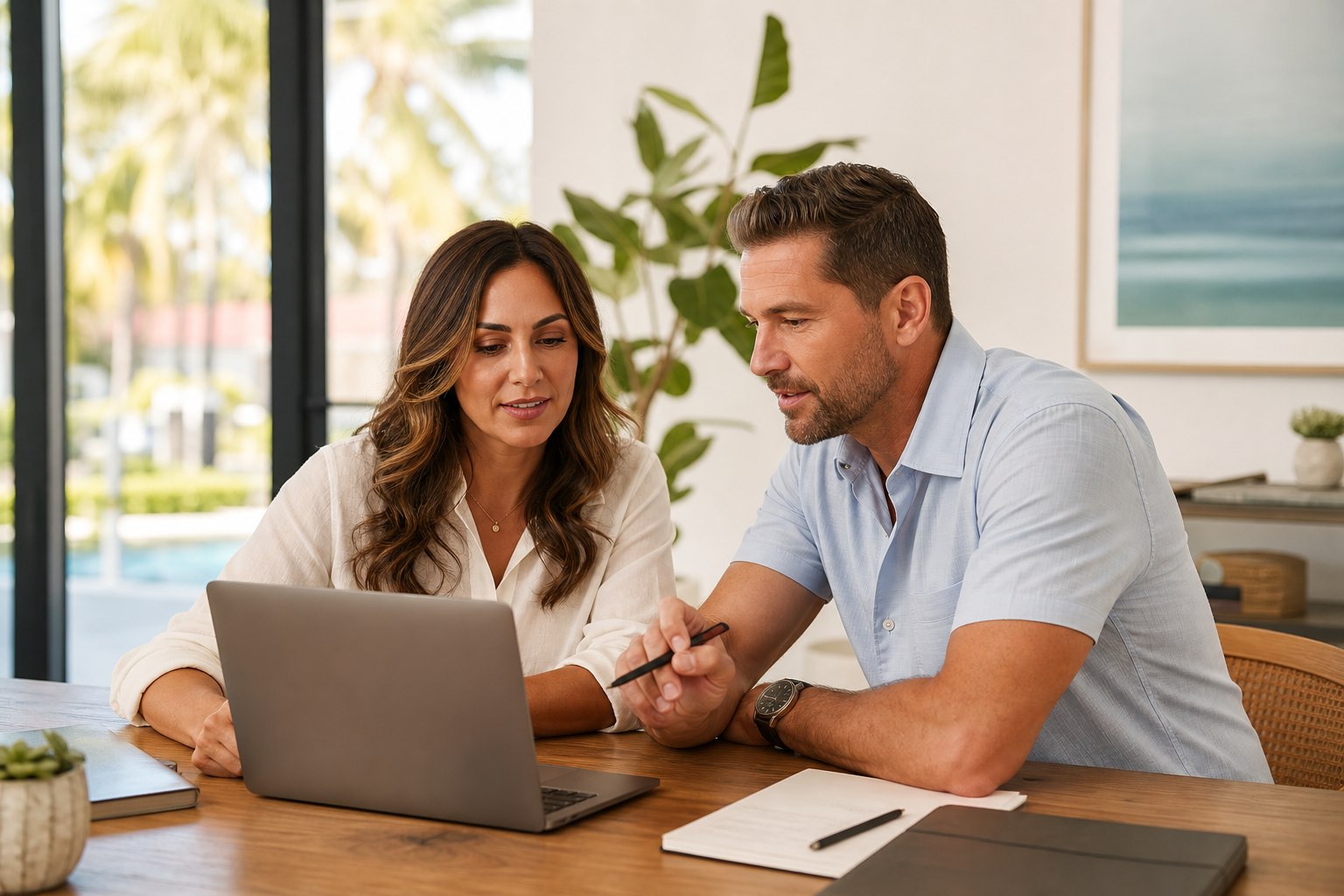 Pompano Beach business owner and website strategist reviewing a local marketing plan