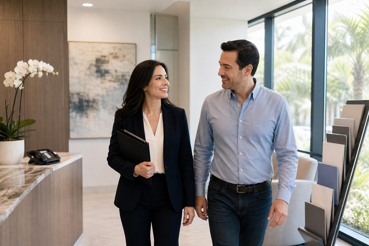 Attorney and prospective client discussing next steps in a Fort Lauderdale law office