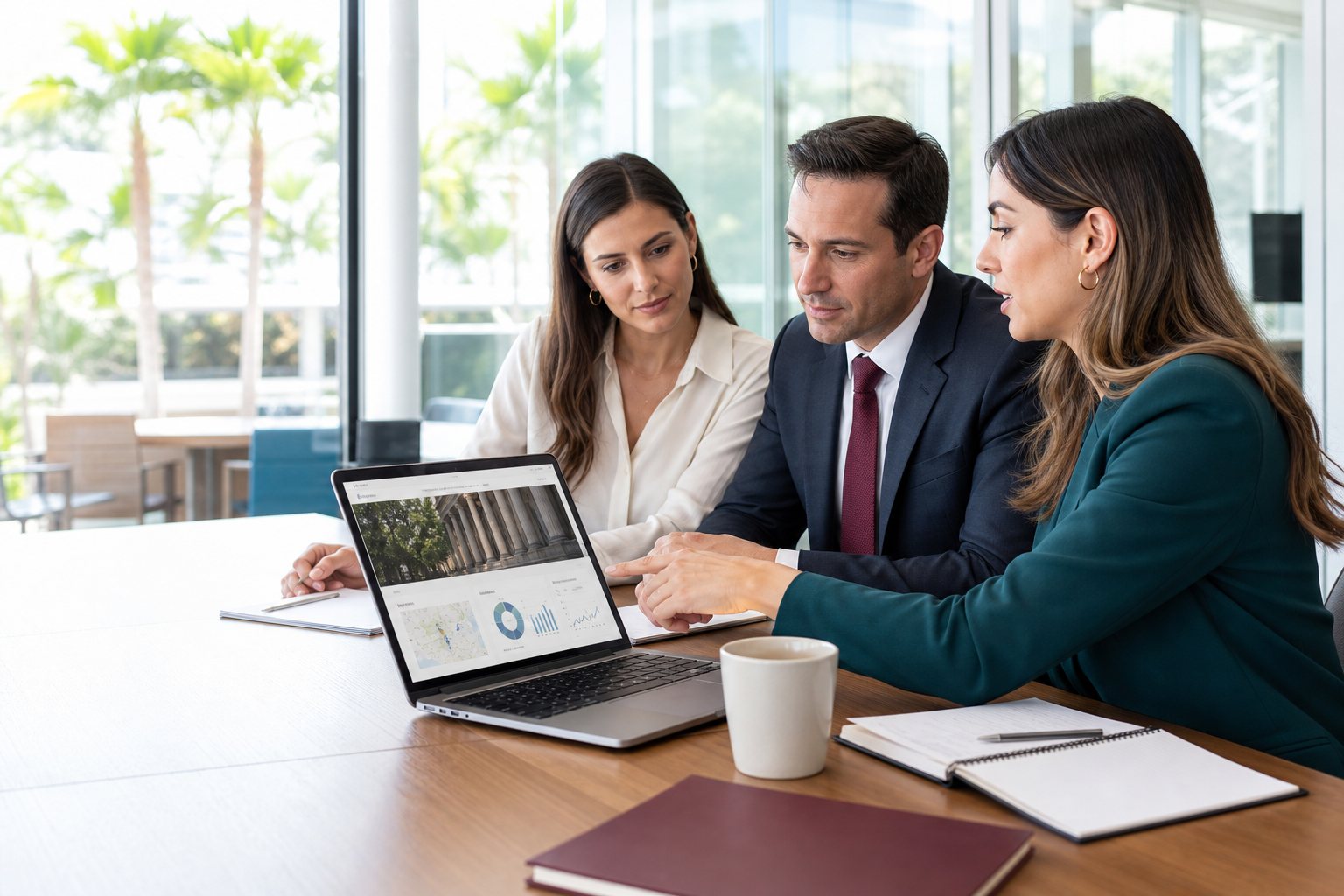 South Florida legal marketing team reviewing a law firm website and SEO strategy