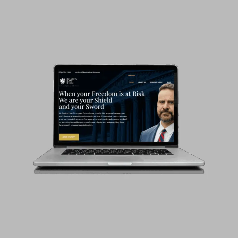 Beaton Law Firm website mockup on laptop